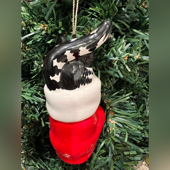 Vintage Kilban the cat Christmas ornament.  In a red stocking/santa boot. - Picture 7 of 7